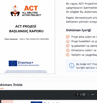 ACT Projesi Başlangıç Raporu kapak önizlemesi